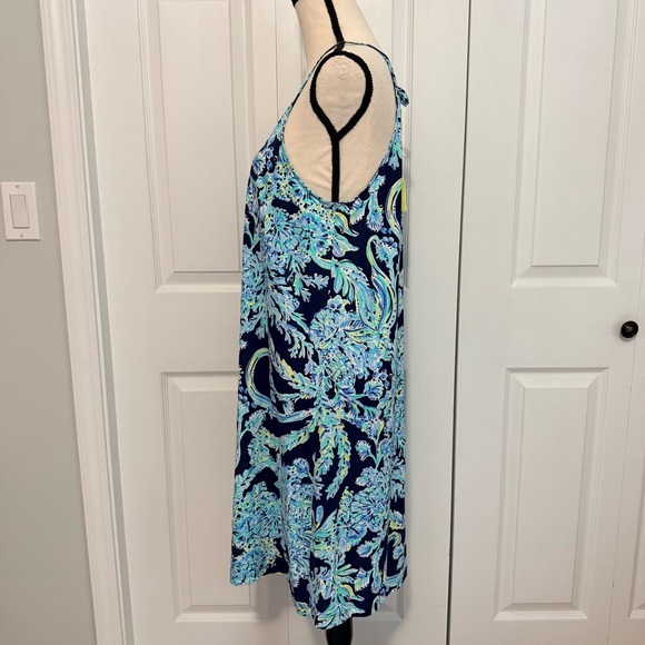 Lilly Pulitzer Pima Cotton Blue and Green Halter‎ Women’s Dress size Medium - Picture 4 of 16